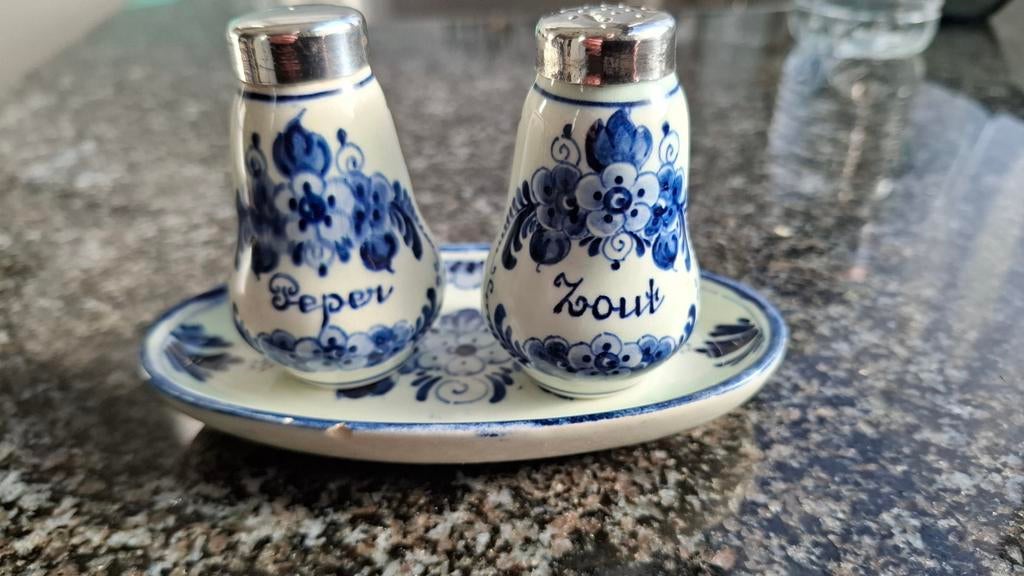 Delfts blauw peper en zout stel, Ophalen of Verzenden