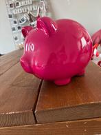 Roze spaarvarken met kroontje, Ophalen of Verzenden, Gebruikt, Steen, Aardewerk of Keramiek, Dier