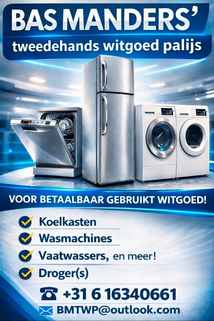 In- en verkoop Tweedehands, (jong)gebruikt witgoed, Witgoed en Apparatuur, Overige Witgoed en Apparatuur, Ophalen of Verzenden