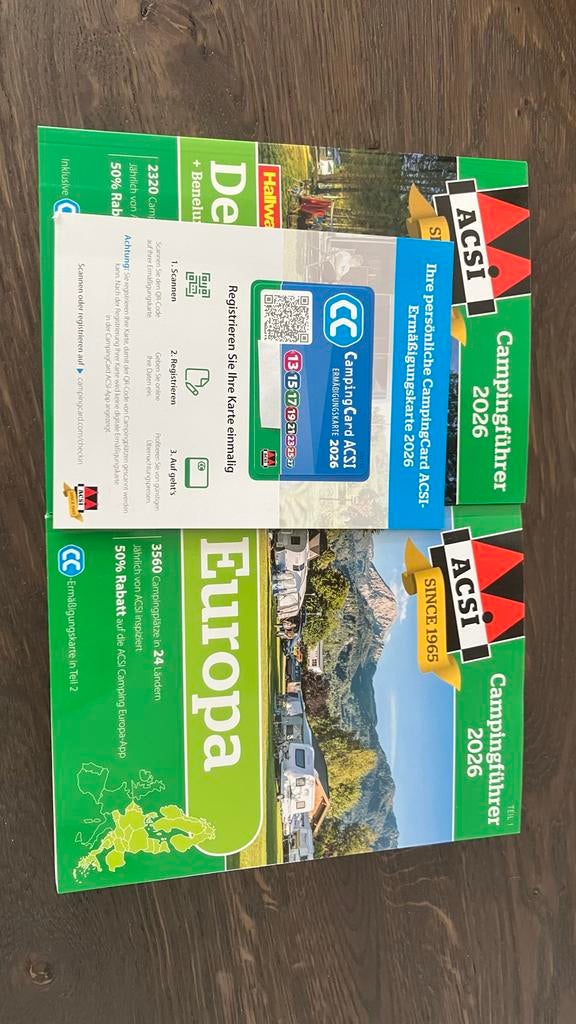 ACSI Campingführer 2026 Duitsland en Europa / CCA card, Overige merken, Europa, Ophalen of Verzenden, Zo goed als nieuw