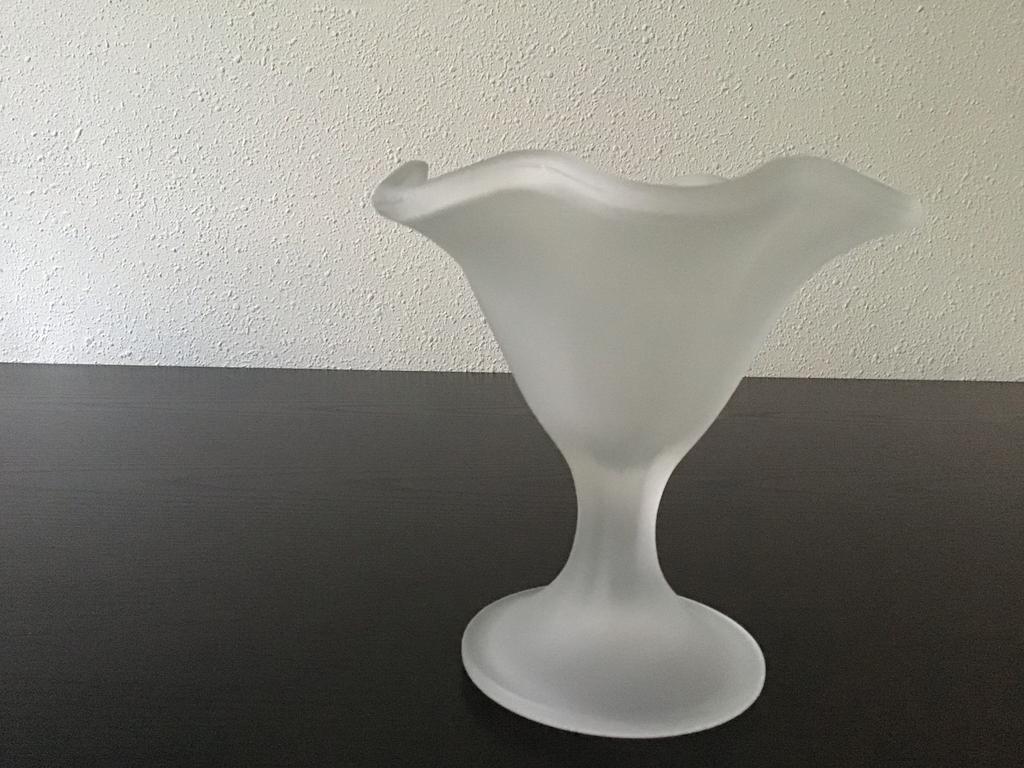 6 Glazen ijscoupe, sorbet matglas, frosted uit jaren 70/80, Ophalen of Verzenden