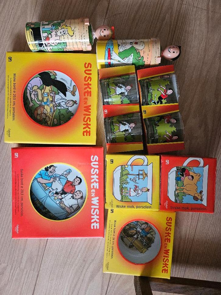 Suske en Wiske glazen, drinkbekers, mokken, borden en kommen, Verzamelen, Stripfiguren, Zo goed als nieuw, Gebruiksvoorwerp, Suske en Wiske