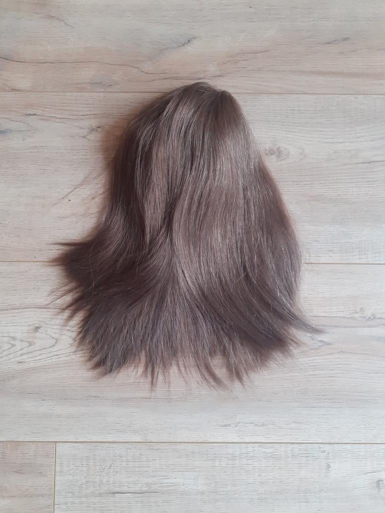 Halve pruik echt haar donker blond/bruin 45cm, Ophalen of Verzenden, Zo goed als nieuw, Pruik of Haarverlenging