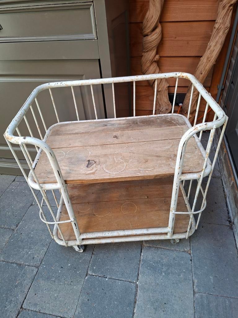 Vintage Bakkerskar met Houten Planken - 60x40 cm, Ophalen