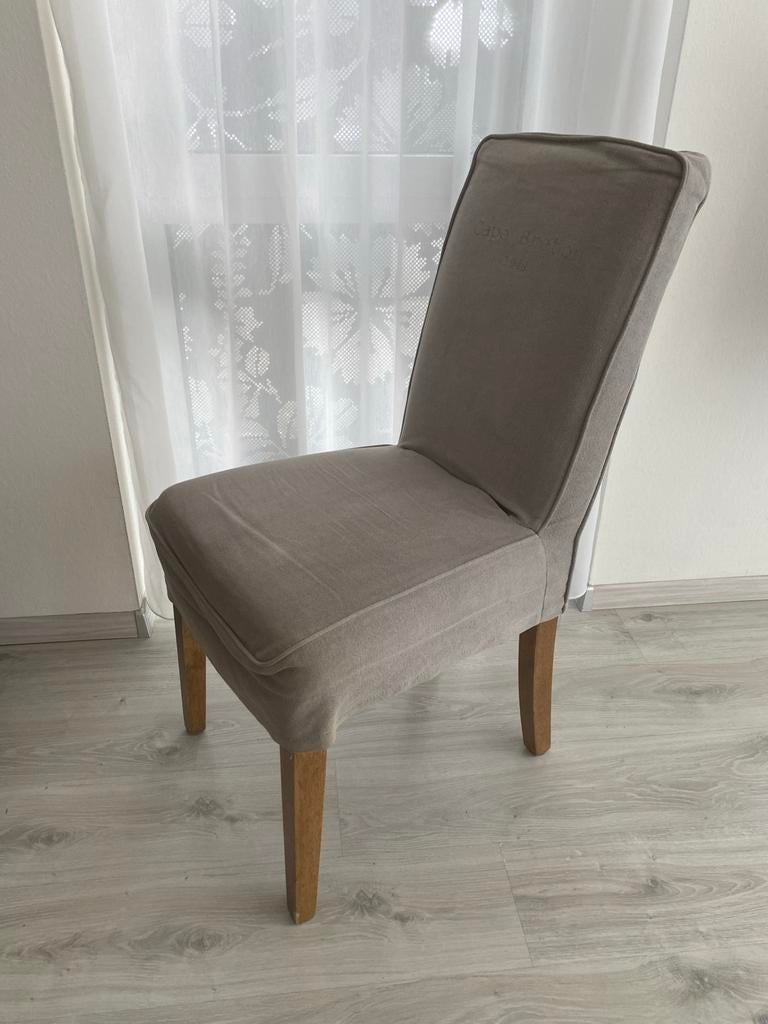 6 Riviera Maison eetkamerstoelen met hoezen, Huis en Inrichting, Stoelen, Ophalen, Gebruikt, Overige kleuren, Stof