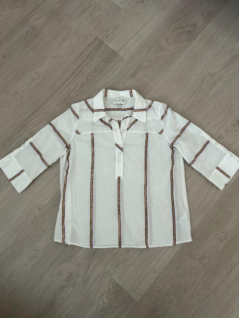 MUNTHE off-white blouse maat 40, Kleding | Dames, Ophalen of Verzenden, Zo goed als nieuw, Maat 38/40 (M), Wit