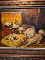 Henriette Ronner, 1821-1909, Terrier plaagt kittens, Ophalen