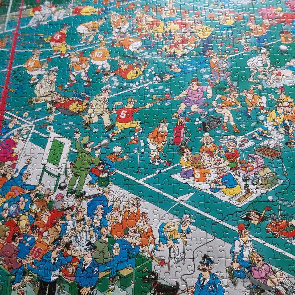 haasteren puzzel hockey kampioenschap 1000, Ophalen of Verzenden, 500 t/m 1500 stukjes, Zo goed als nieuw, Legpuzzel