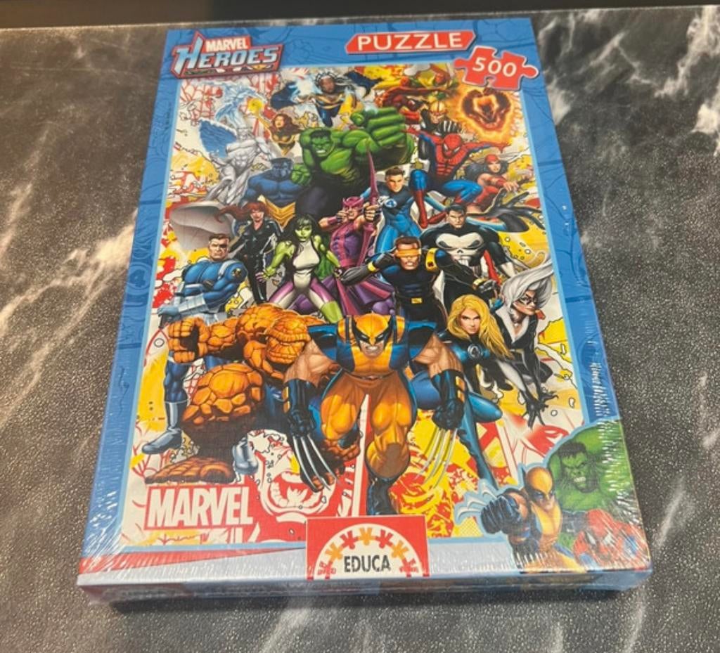 Nieuw in seal Educa puzzel 500 stukjes Marvel Heroes, Ophalen of Verzenden, 500 t/m 1500 stukjes, Zo goed als nieuw