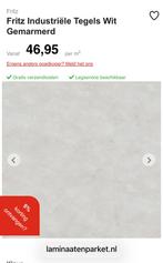 Nieuw:Tegel Laminaatvloer 68m2 zonder BTW (wit gemarmerd)., Ophalen, Tegel laminaat, Wit, Nieuw