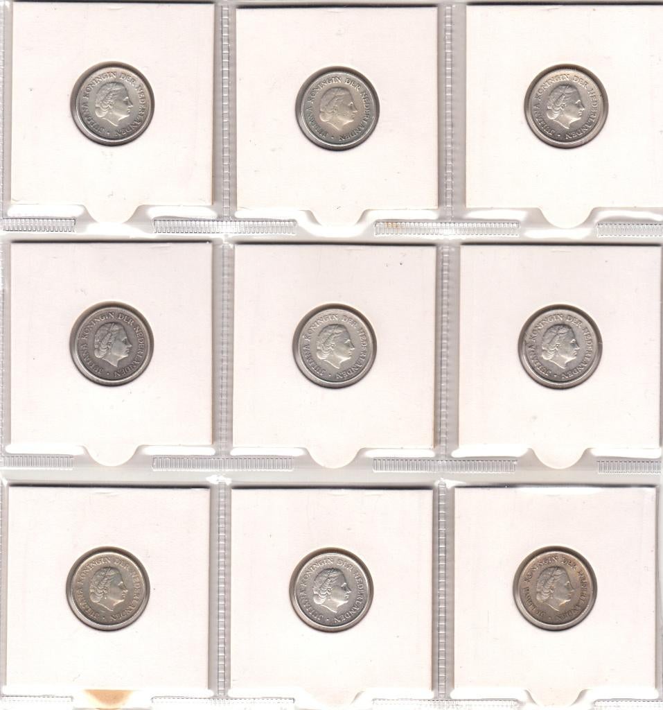 Ned. Antillen -serie 1/4 gulden 1954 t/m 1967* zilver - KM4, Postzegels en Munten, Munten | Nederland, 1 gulden, Koningin Juliana