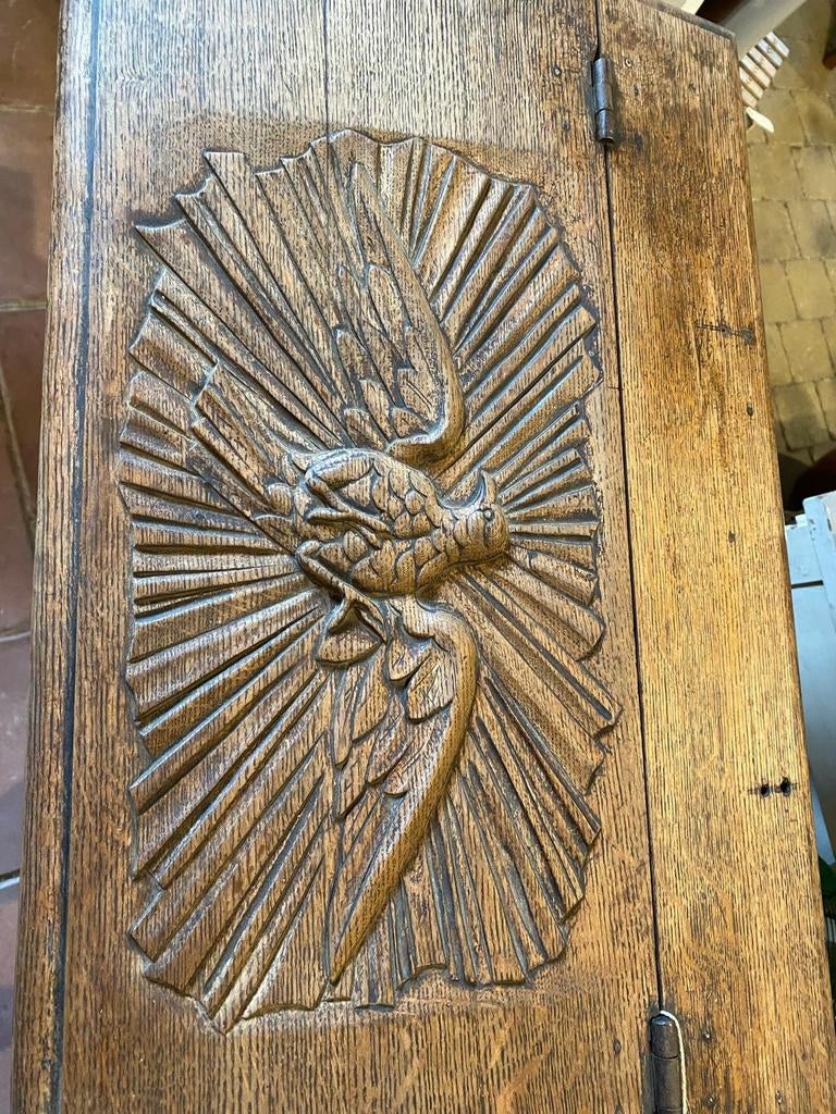 Prachtig Frans eiken kast eendeurskast met klep, Ophalen