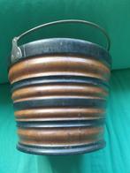 antieke houten emmer bruin zwart theestoof kolenemmer, Antiek en Kunst, Ophalen of Verzenden