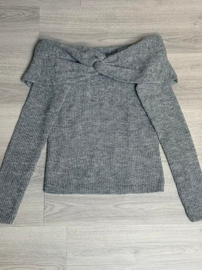 Offshoulder Grijs Lange Mouw, Kleding | Dames, Tops, Ophalen of Verzenden, Zo goed als nieuw, Lange mouw, Maat 36 (S)