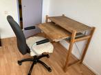 Gratis Houten Computertafel met Bureaustoel, Huis en Inrichting, Bureaus, Ophalen, Met wielen, Gebruikt, Bureau