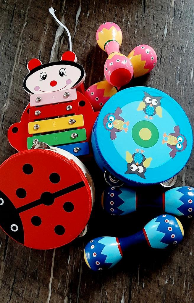 Muziek instrumenten van hout nieuw, xylofoon, sambaballen, Kinderen en Baby's, Speelgoed | Educatief en Creatief, Nieuw, Ontdekken