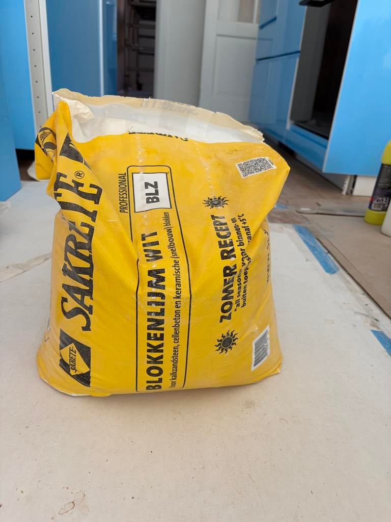 Sakrete Blokkenlijm Wit - Gips/Gasbeton (25kg), Ophalen, Zo goed als nieuw