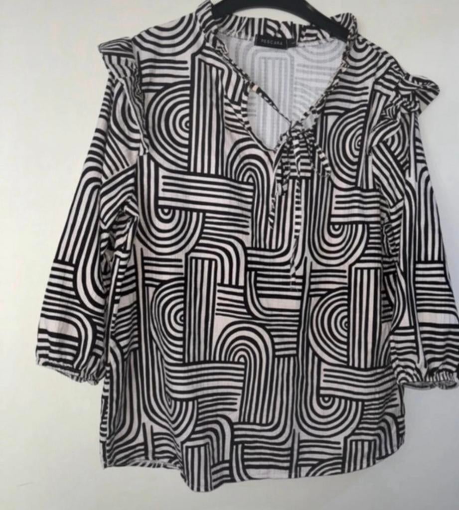 Zwart wit blouse terstal nieuw maat L, Ophalen of Verzenden, Zo goed als nieuw, Wit