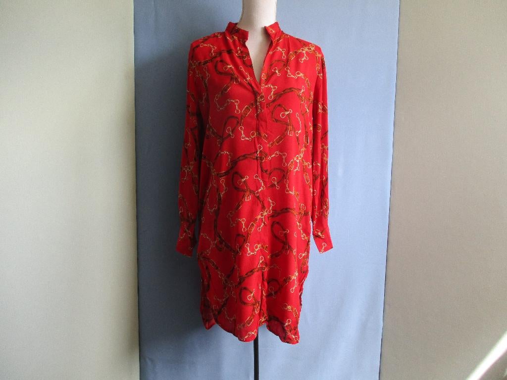 Zara jurk maat S, Kleding | Dames, Jurken, Zo goed als nieuw, Maat 36 (S), Rood, Onder de knie, Verzenden