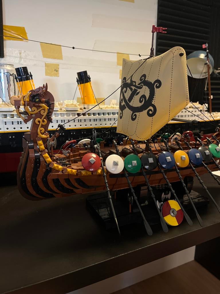 Lego Viking schip compleet met doos en boekjes, Ophalen, Overige thema's, Lego, Compleet