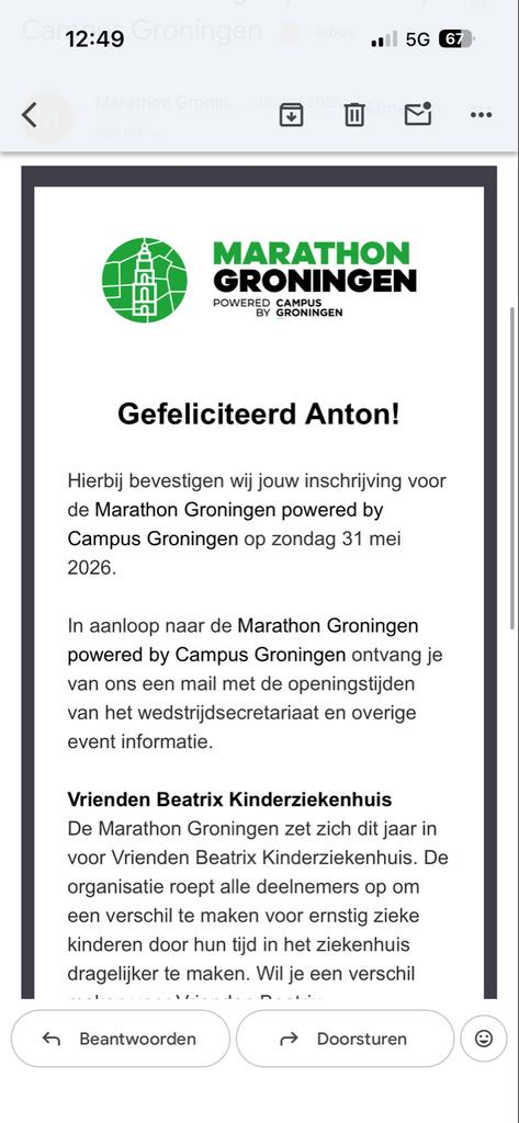 Halve Marathon Groningen Ticket 31 mei, Eén persoon, April