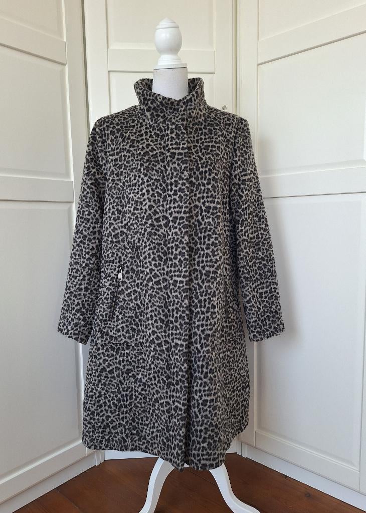 Smashed Lemon nieuwe panter print jas met wol XL XXL, Kleding | Dames, Jassen | Winter, Bruin, Maat 46/48 (XL) of groter, Nieuw