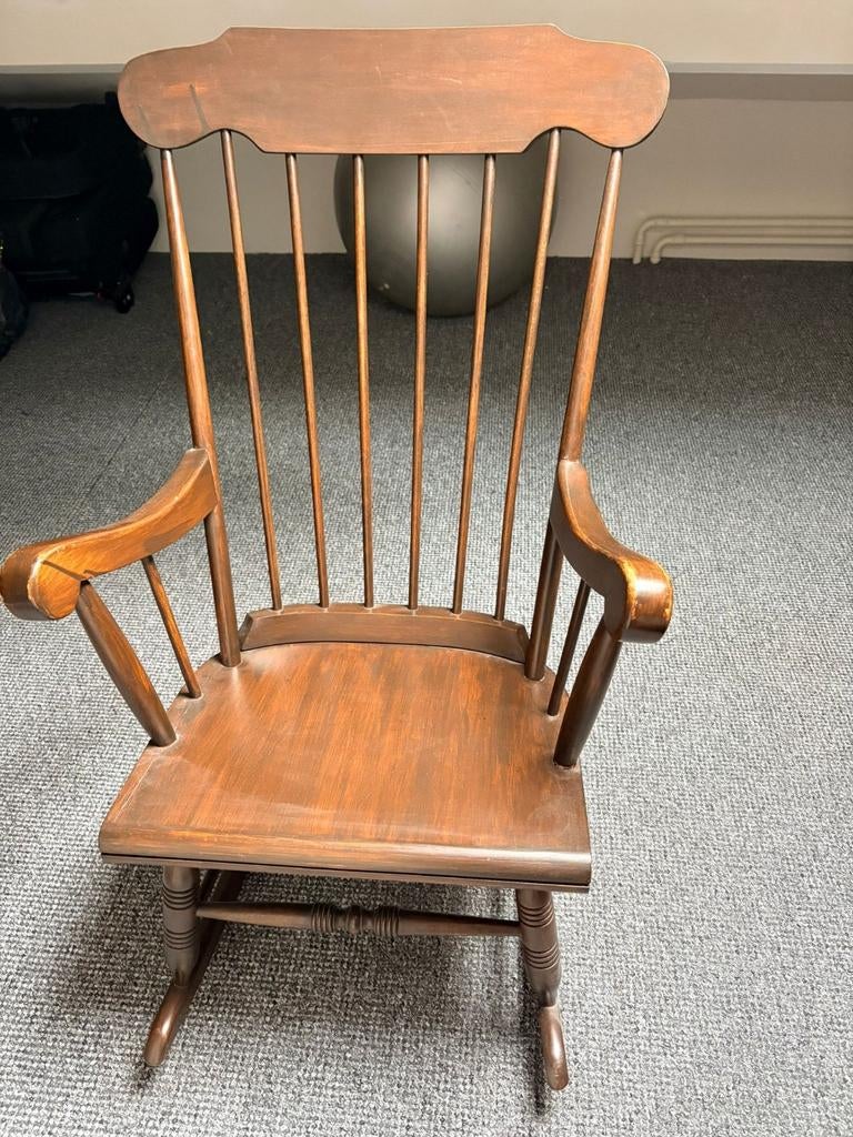Vintage Houten Schommelstoel, Antiek en Kunst, Antiek | Meubels | Stoelen en Banken, Ophalen of Verzenden