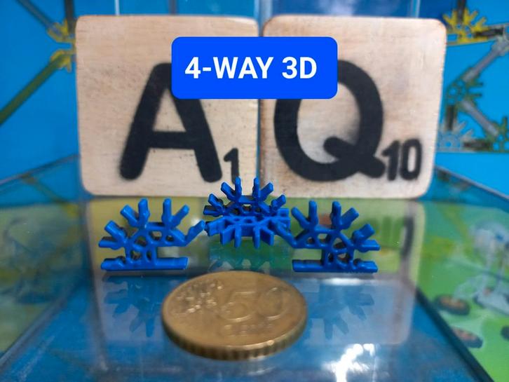 K'nex Onderdelen - 4-Way 3D Connectors Blauw, Kinderen en Baby's, Speelgoed | Bouwstenen, Gebruikt, Ophalen of Verzenden