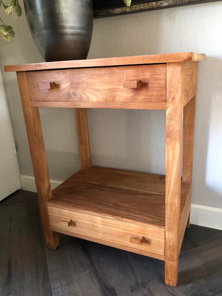 Handig strak kastje, teakhout, Gebruikt, 50 tot 100 cm, Teakhout, Ophalen of Verzenden