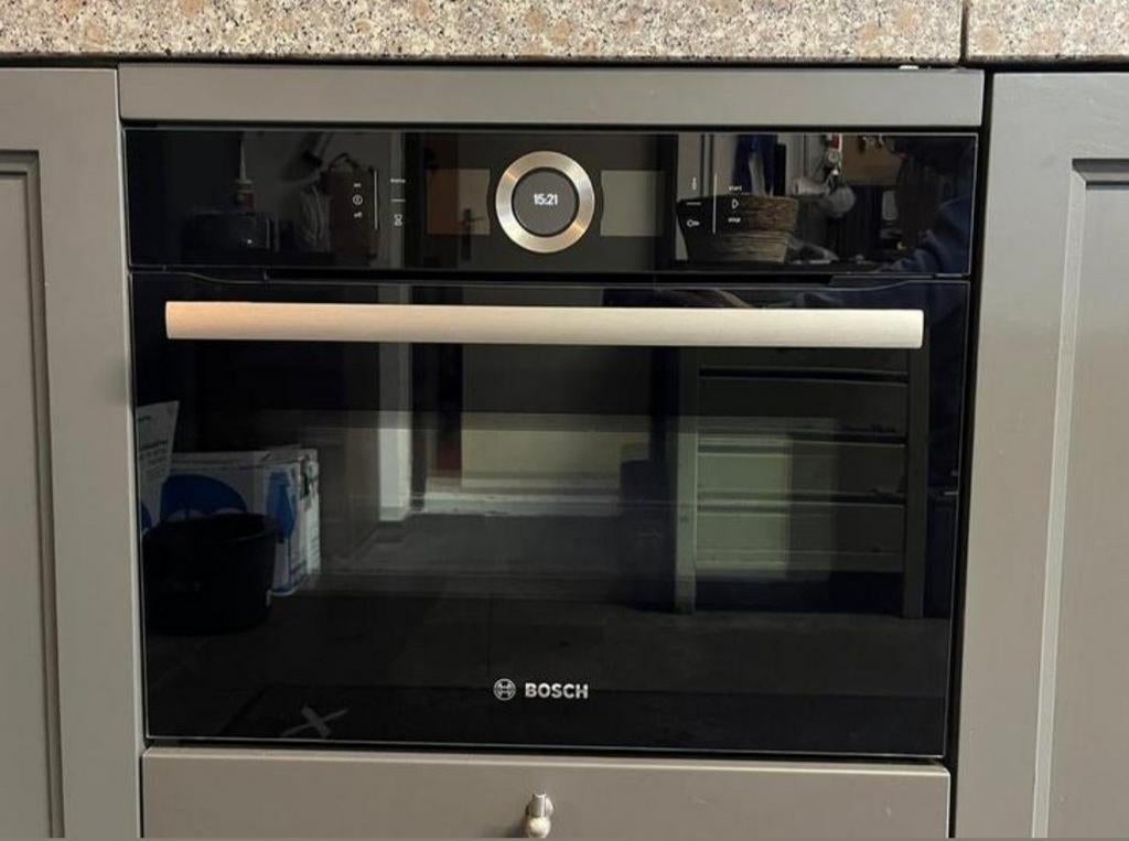 Luxe Bosch combi-oven/ magnetron, Gebruikt, Oven met grill, Inbouw, 45 tot 60 cm