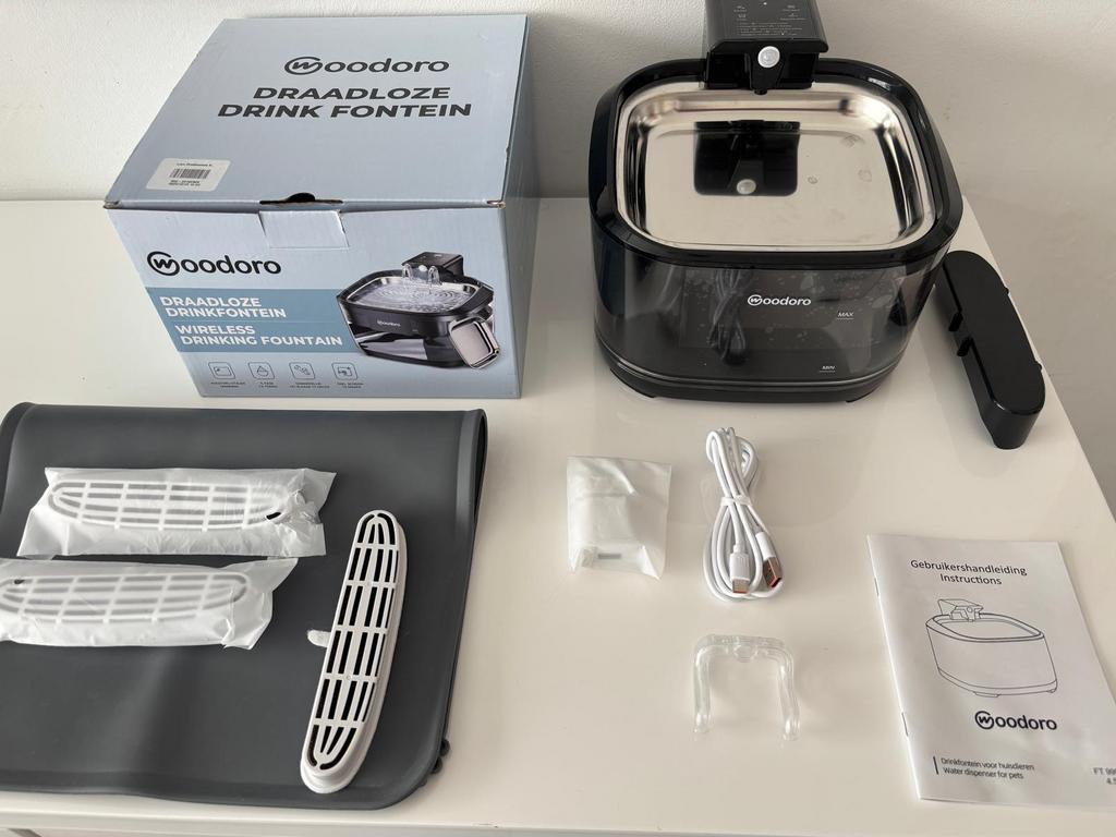 Woodoro Drinkfontein kat draadloos 45dagen waterfontein, Ophalen of Verzenden, Automatisch, Nieuw