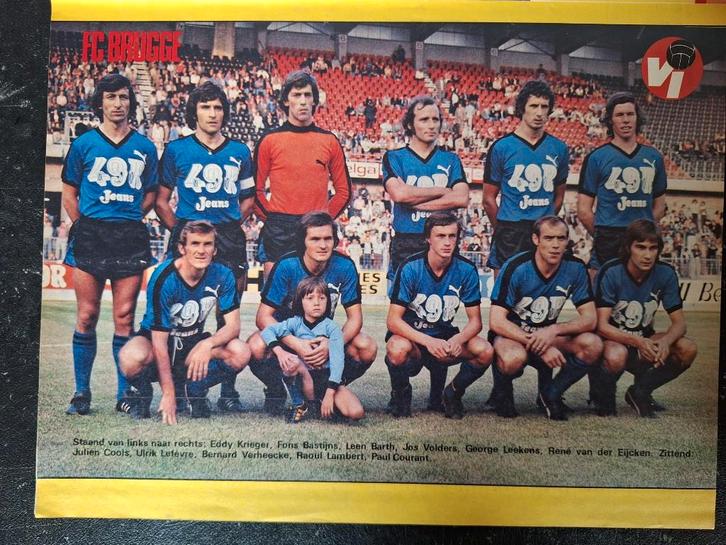 Oude poster Club Brugge (jaren '70), Verzamelen, Sportartikelen en Voetbal, Zo goed als nieuw, Poster, Plaatje of Sticker, Buitenlandse clubs