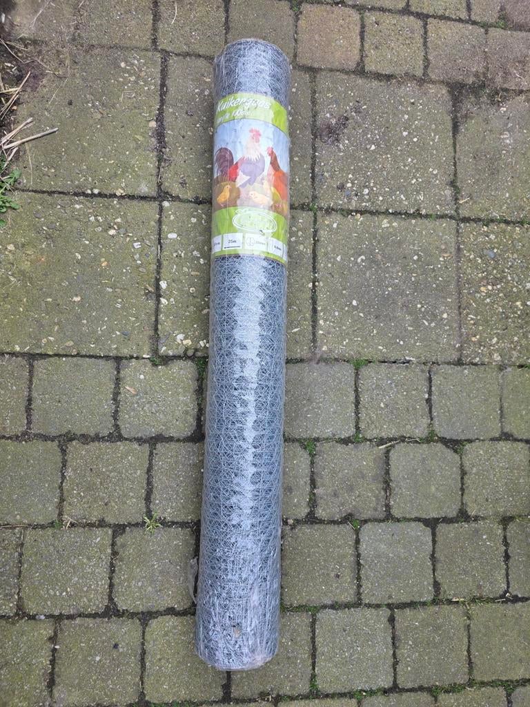 Nieuw Kuikengaas - 25m x 100cm, 0.8mm draad, Ophalen, Nieuw, IJzer, Gaashekwerk