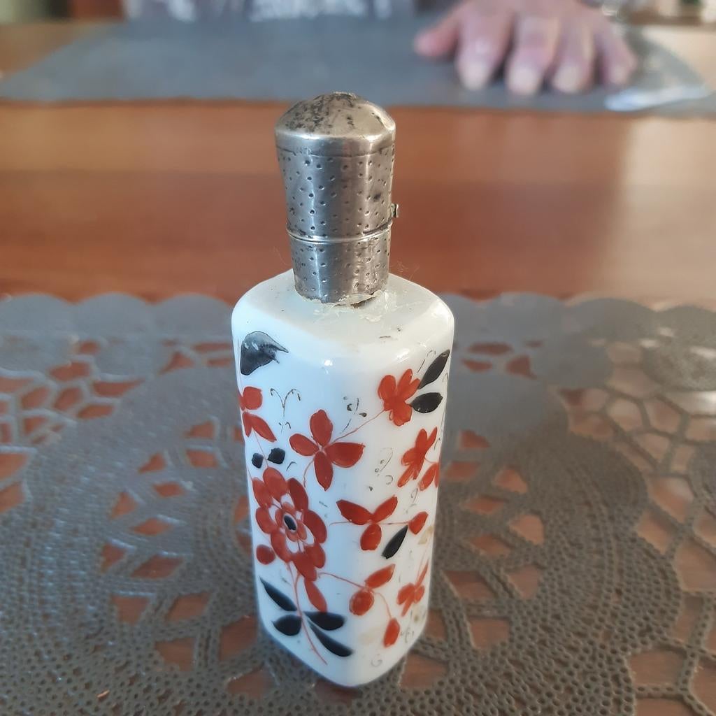 Antiek Sake flesje met zilveren dopje, Ophalen of Verzenden