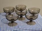 Vintage desert/ ijscoup glazen 6 stuks, rookglas., Ophalen of Verzenden, Zo goed als nieuw, Overige typen