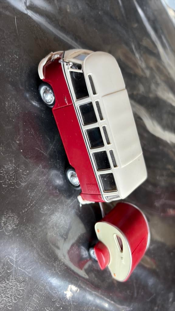 Roodwitte Volkswagen plus caravan, Ophalen of Verzenden, Auto