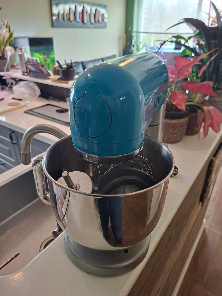 Kenwood Kmix KMX750 keukenmachine - turquoise, Ophalen, 4 liter of meer, Gebruikt, 3 snelheden of meer