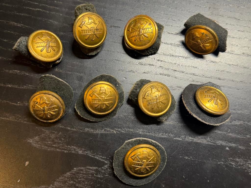 Nederlandse brandweer knopen 9 stuks, Verzenden, Landmacht, Nederland