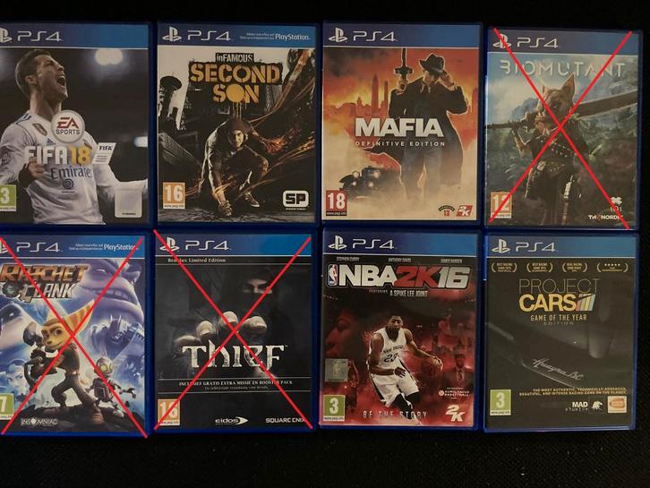 5 ps4 spellen ps 4 games mafia cars fifa second son nba 2k +, Spelcomputers en Games, Games | Sony PlayStation 4, Gebruikt, Overige genres