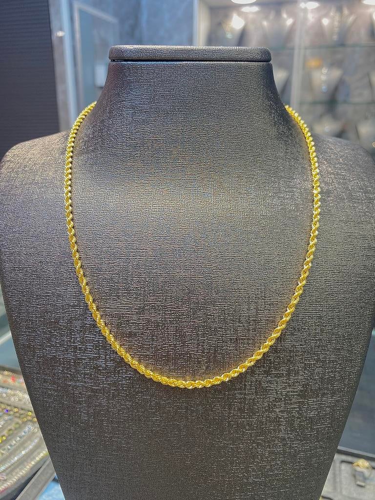 14k Gouden Rope Collier, Sieraden, Tassen en Uiterlijk, Kettingen, Verstelbaar, Nieuw, Ophalen of Verzenden, Goud