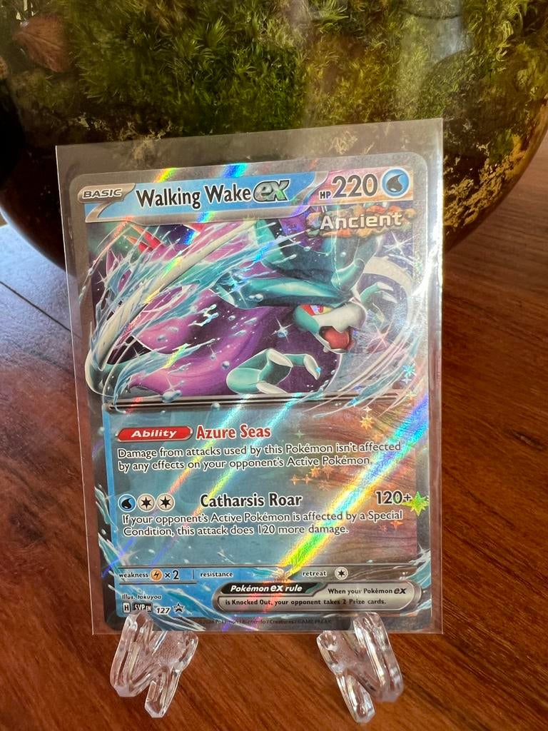 Pokémon Walking Wake EX SVP 127 NM Black Star Promo, Ophalen of Verzenden, Zo goed als nieuw, Losse kaart, Foil