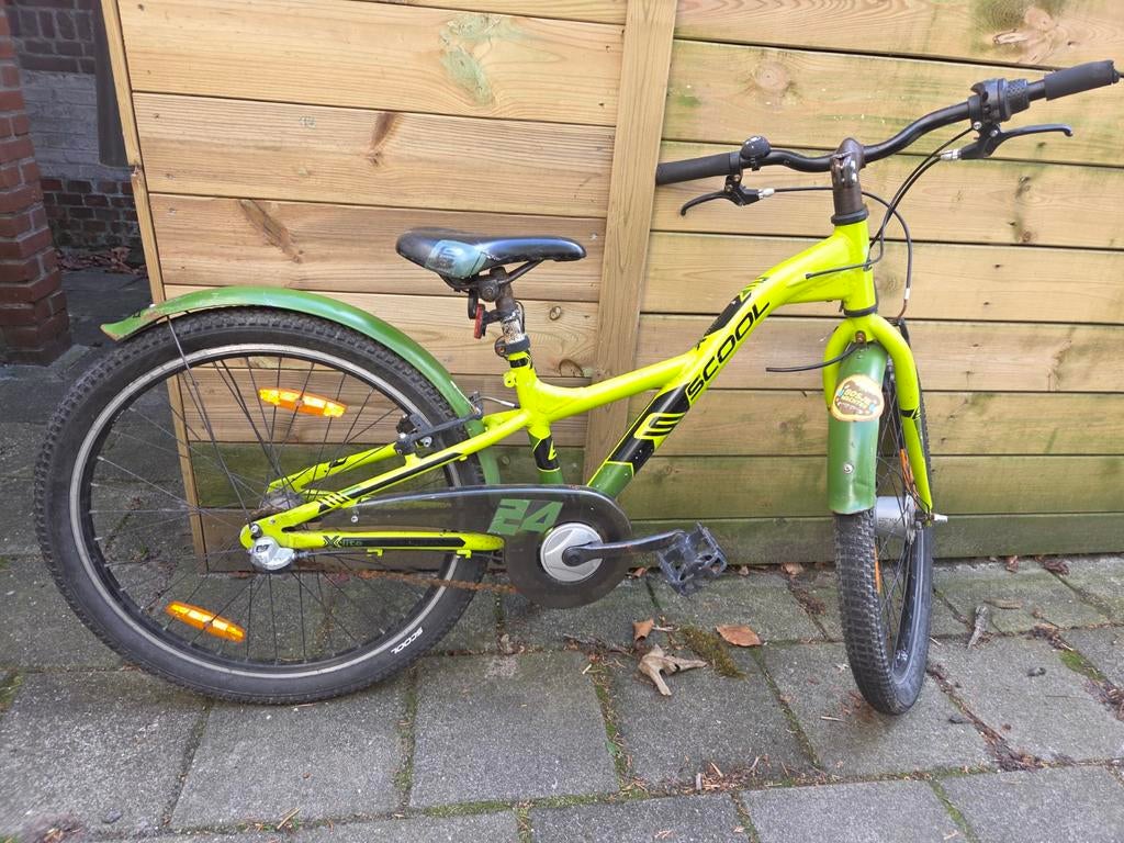 S'COOL Kinderfiets 24 inch - Groen/Zwart, Fietsen en Brommers, Ophalen, S'COOL, Versnellingen, Gebruikt