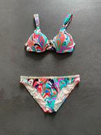 K77 Triumph mt. 36/75C beugel-bikini slip+top gebr.wit/blauw, Blauw, Ophalen of Verzenden, Bikini, Triumph