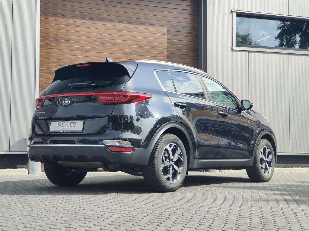 Kia Sportage 1.6 T-GDI Dynamic Line Automaat, Gebruikt, 4 cilinders, Leder en Stof, Zwart