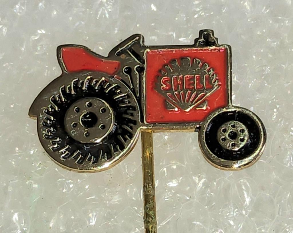 Vintage Shell Tractor Speldje, Ophalen of Verzenden, Gebruikt, Transport, Speldje of Pin
