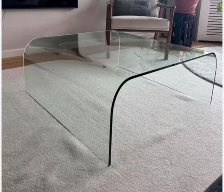 Salontafel vintage waterfall Fiam 90x90 Italiaans ontwerp, Huis en Inrichting, Tafels | Salontafels, Minder dan 50 cm, 50 tot 100 cm