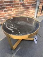 Bijzet tafel met marmer blad zwart, Overige materialen, 50 tot 100 cm, Rond, Nieuw