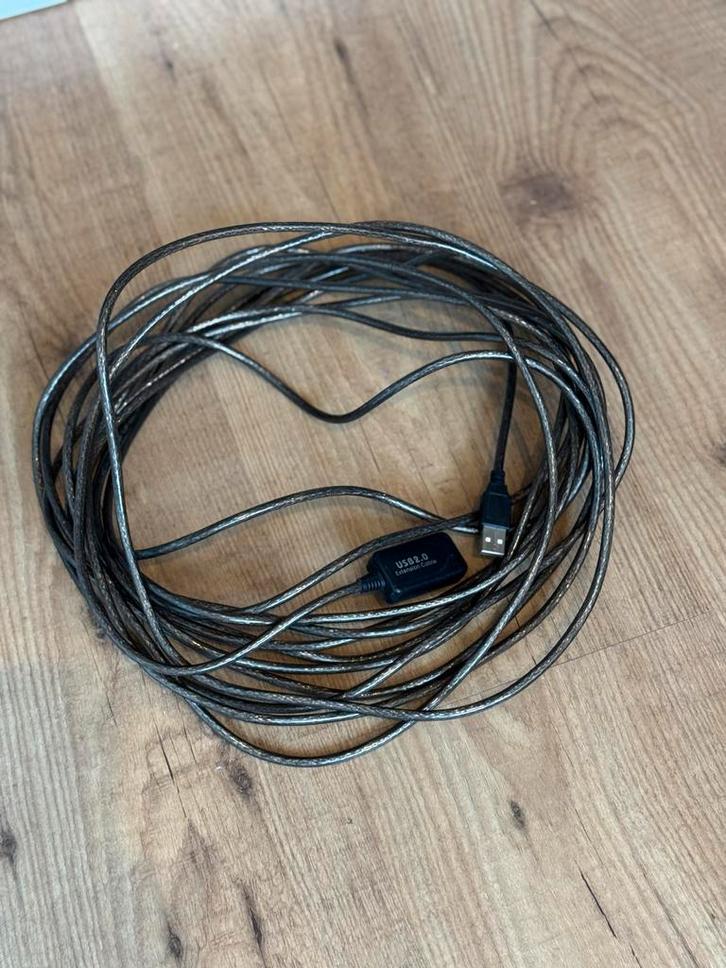 USB 2.0 Verlengsnoer - 10 Meter, Computers en Software, Pc- en Netwerkkabels, Zo goed als nieuw, Ophalen