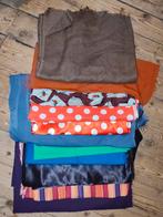 44 lappen stof: trico, flanel, katoen, ribfluweel, rekbaar, Hobby en Vrije tijd, Stoffen en Lappen, Overige kleuren, Ophalen of Verzenden