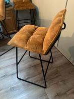 2 Loods 5 barkrukken, goudgeel velours, zithoogte 70 cm, Huis en Inrichting, Barkrukken, Ophalen, 60 tot 90 cm, Zo goed als nieuw